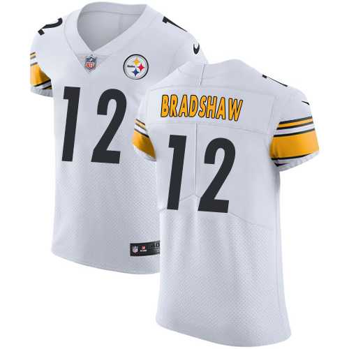 Nike Pittsburgh Steelers #12 Terry Bradshaw White Men's Stitched NFL Vapor Untouchable Elite Jersey