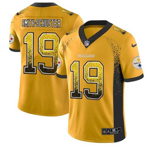 Nike Pittsburgh Steelers #19 JuJu Smith-Schuster Gold Men's Stitched NFL Limited Rush Drift Fashion Jersey