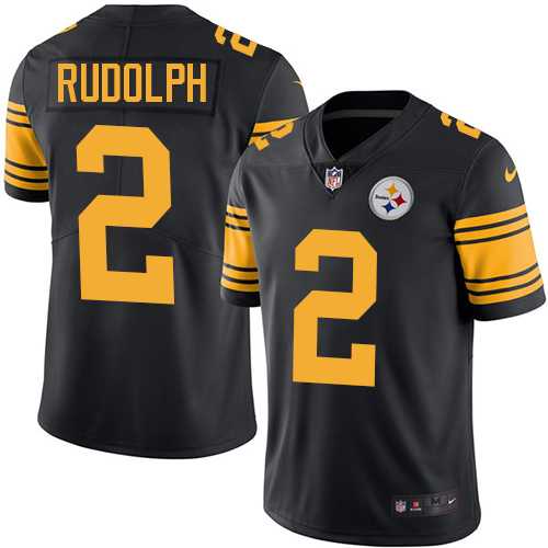 Nike Pittsburgh Steelers #2 Mason Rudolph Black Men's Stitched NFL Limited Rush Jersey