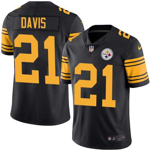 Nike Pittsburgh Steelers #21 Sean Davis Black Men's Stitched NFL Limited Rush Jersey