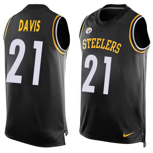 Nike Pittsburgh Steelers #21 Sean Davis Black Team Color Men's Stitched NFL Limited Tank Top Jersey