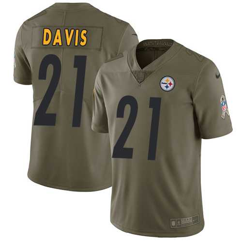 Nike Pittsburgh Steelers #21 Sean Davis Olive Men's Stitched NFL Limited 2017 Salute to Service Jersey