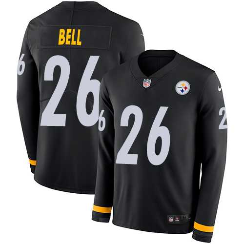 Nike Pittsburgh Steelers #26 Le'Veon Bell Black Team Color Men's Stitched NFL Limited Therma Long Sleeve Jersey