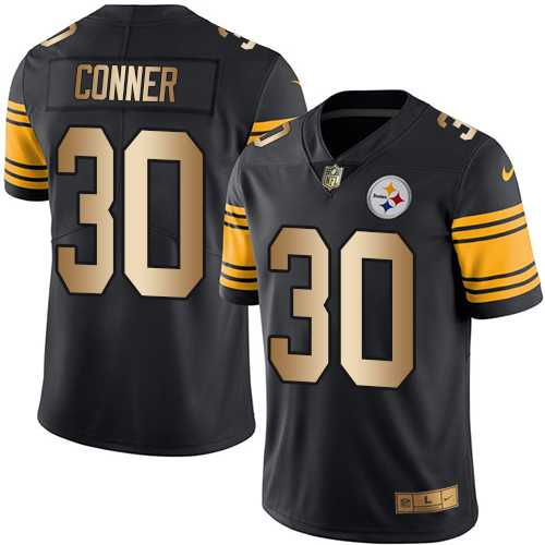 Nike Pittsburgh Steelers #30 James Conner Black Men's Stitched NFL Limited Gold Rush Jersey