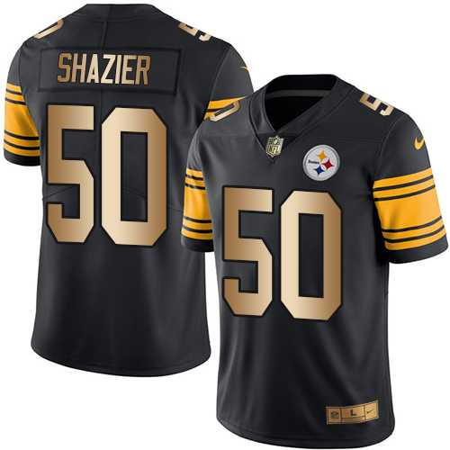 Nike Pittsburgh Steelers #50 Ryan Shazier Black Men's Stitched NFL Limited Gold Rush Jersey