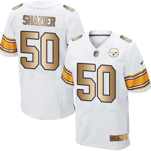 Nike Pittsburgh Steelers #50 Ryan Shazier White Men's Stitched NFL Elite Gold Jersey