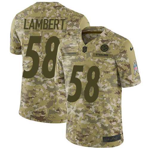 Nike Pittsburgh Steelers #58 Jack Lambert Camo Men's Stitched NFL Limited 2018 Salute To Service Jersey
