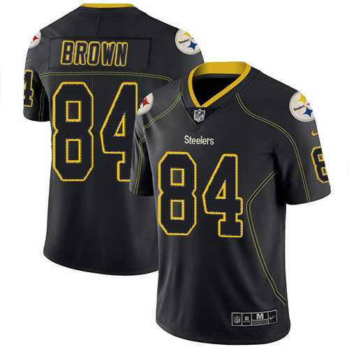 Nike Pittsburgh Steelers #84 Antonio Brown Lights Out Black Men's Stitched NFL Limited Rush Jersey