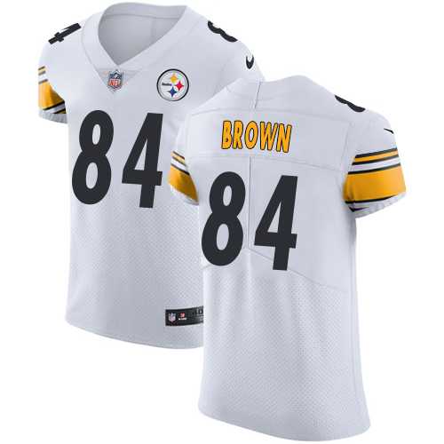 Nike Pittsburgh Steelers #84 Antonio Brown White Men's Stitched NFL Vapor Untouchable Elite Jersey