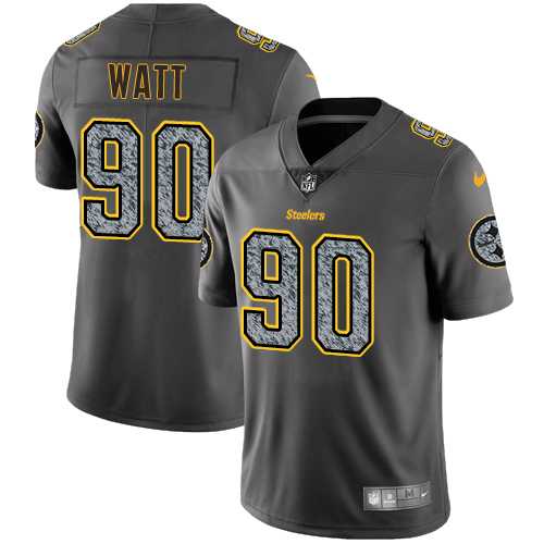 Nike Pittsburgh Steelers #90 T. J. Watt Gray Static Men's NFL Vapor Untouchable Limited Jersey