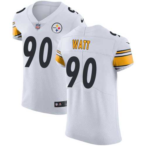 Nike Pittsburgh Steelers #90 T. J. Watt White Men's Stitched NFL Vapor Untouchable Elite Jersey