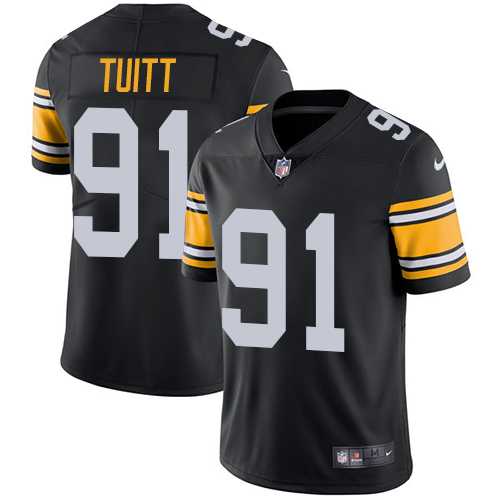 Nike Pittsburgh Steelers #91 Stephon Tuitt Black Alternate Men's Stitched NFL Vapor Untouchable Limited Jersey