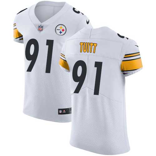 Nike Pittsburgh Steelers #91 Stephon Tuitt White Men's Stitched NFL Vapor Untouchable Elite Jersey