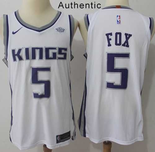Nike Sacramento Kings #5 De'Aaron Fox White NBA Authentic Association Edition Jersey
