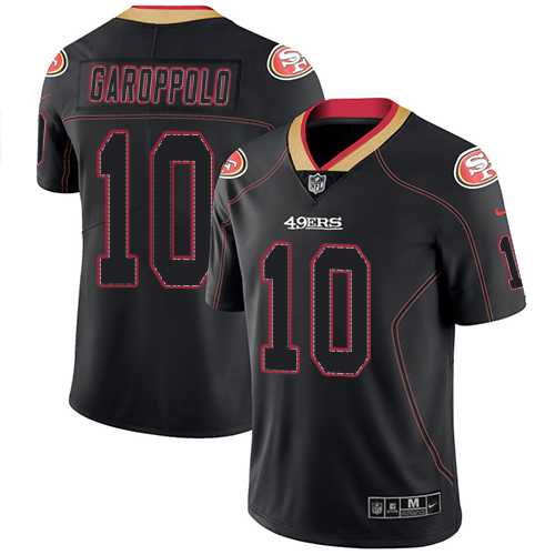 Nike San Francisco 49ers #10 Jimmy Garoppolo Lights Out Black Men's Stitched NFL Limited Rush Jersey