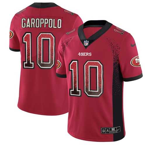 Nike San Francisco 49ers #10 Jimmy Garoppolo Red Team Color Men's Stitched NFL Limited Rush Drift Fashion Jersey