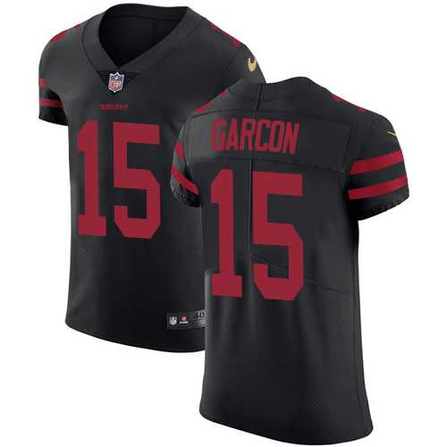 Nike San Francisco 49ers #15 Pierre Garcon Black Alternate Men's Stitched NFL Vapor Untouchable Elite Jersey