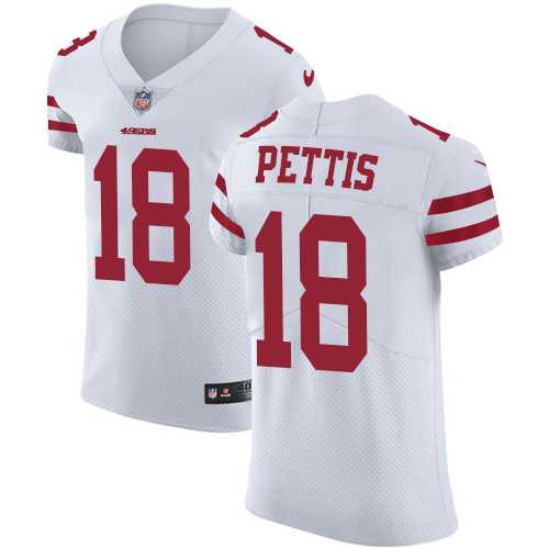 Nike San Francisco 49ers #18 Dante Pettis White Men's Stitched NFL Vapor Untouchable Elite Jersey