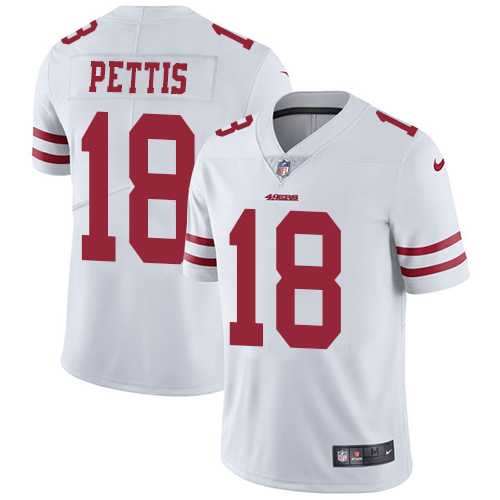 Nike San Francisco 49ers #18 Dante Pettis White Men's Stitched NFL Vapor Untouchable Limited Jersey