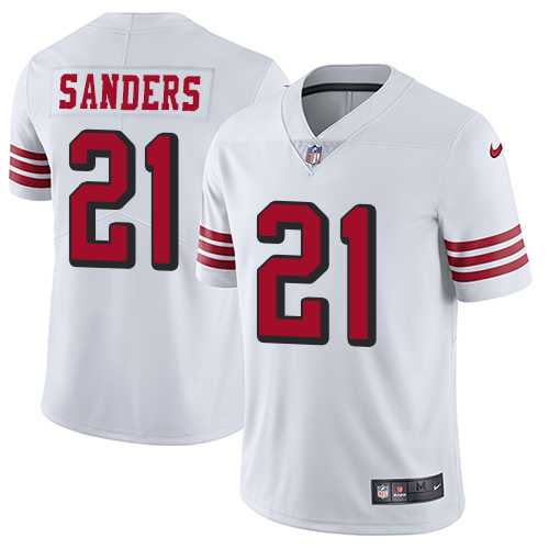 Nike San Francisco 49ers #21 Deion Sanders White Rush Men's Stitched NFL Vapor Untouchable Limited Jersey