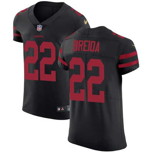 Nike San Francisco 49ers #22 Matt Breida Black Alternate Men's Stitched NFL Vapor Untouchable Elite Jersey