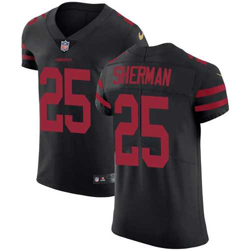 Nike San Francisco 49ers #25 Richard Sherman Black Alternate Men's Stitched NFL Vapor Untouchable Elite Jersey