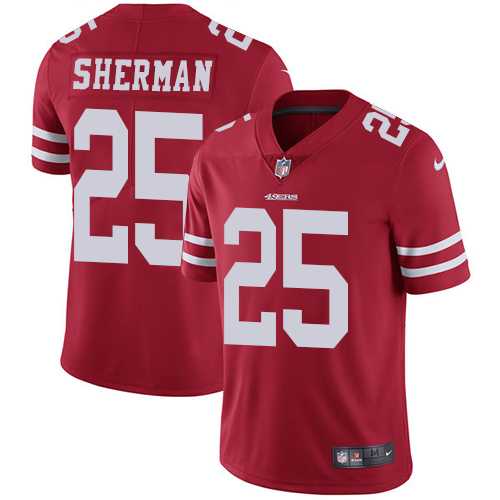 Nike San Francisco 49ers #25 Richard Sherman Red Team Color Men's Stitched NFL Vapor Untouchable Limited Jersey Nike San Francisco 49ers #25 Richard Sherman Red Team Color Men's Stitched NFL Vapor Untouchable Limited Jersey
