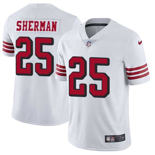 Nike San Francisco 49ers #25 Richard Sherman White Rush Men's Stitched NFL Vapor Untouchable Limited Jersey