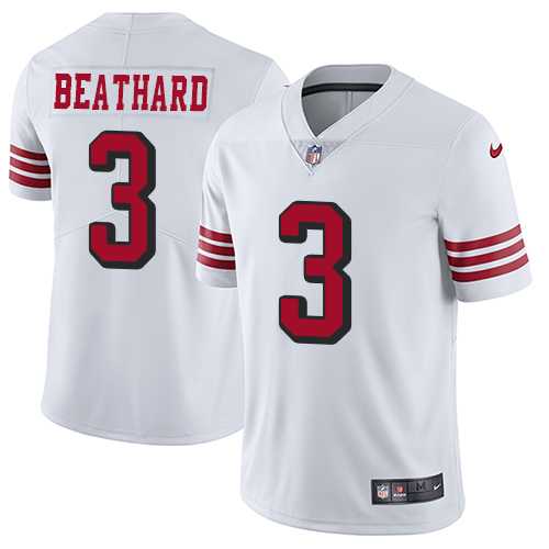 Nike San Francisco 49ers #3 C.J. Beathard White Rush Men's Stitched NFL Vapor Untouchable Limited Jersey