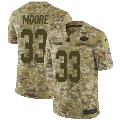 Nike San Francisco 49ers #33 Tarvarius Moore Camo Men's Stitched NFL Limited 2018 Salute To Service Jersey