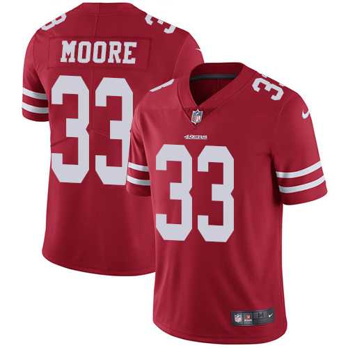 Nike San Francisco 49ers #33 Tarvarius Moore Red Team Color Men's Stitched NFL Vapor Untouchable Limited Jersey