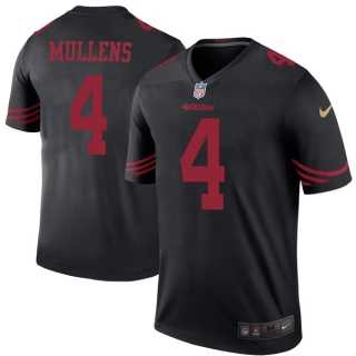 Nike San Francisco 49ers #4 Nick Mullens Black Men's Stitched NFL Limited Rush Jersey
