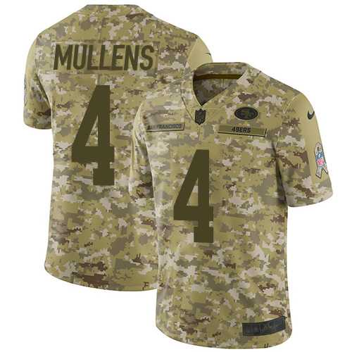 Nike San Francisco 49ers #4 Nick Mullens Camo Men's Stitched NFL Limited 2018 Salute To Service Jersey