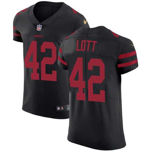 Nike San Francisco 49ers #42 Ronnie Lott Black Alternate Men's Stitched NFL Vapor Untouchable Elite Jersey