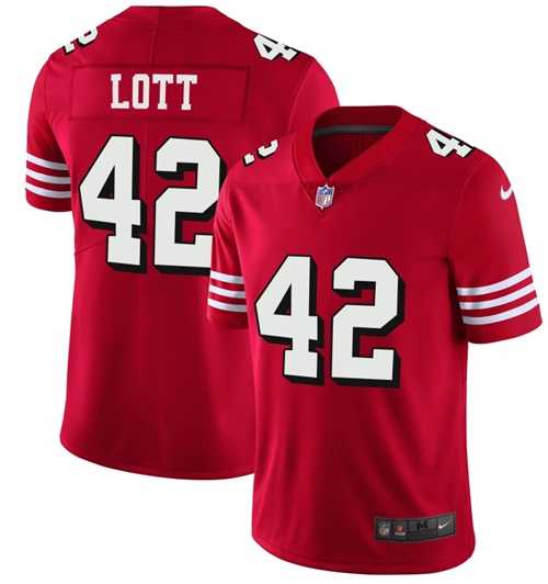 Nike San Francisco 49ers #42 Ronnie Lott Red Team Color Men's Stitched NFL Vapor Untouchable Limited II Jersey Nike San Francisco 49ers #42 Ronnie Lott Red Team Color Men's Stitched NFL Vapor Untouchable Limited II Jersey