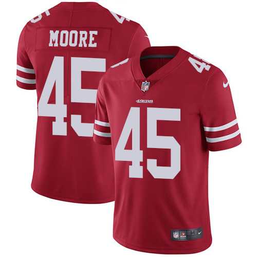 Nike San Francisco 49ers #45 Tarvarius Moore Red Team Color Men's Stitched NFL Vapor Untouchable Limited Jersey