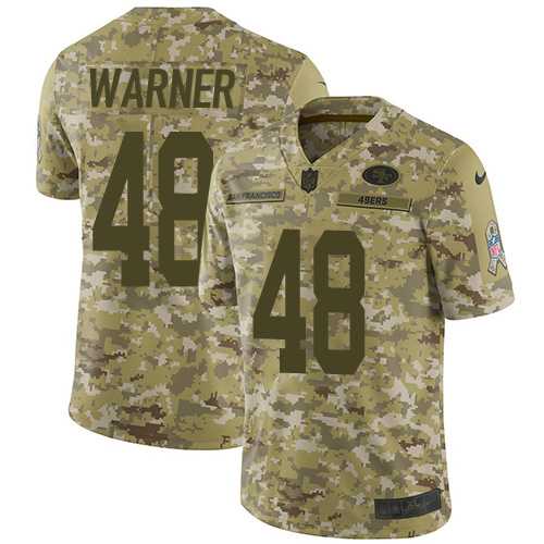 Nike San Francisco 49ers #48 Fred Warner Camo Men's Stitched NFL Limited 2018 Salute To Service Jersey