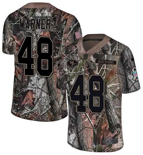 Nike San Francisco 49ers #48 Fred Warner Camo Men's Stitched NFL Limited Rush Realtree Jersey