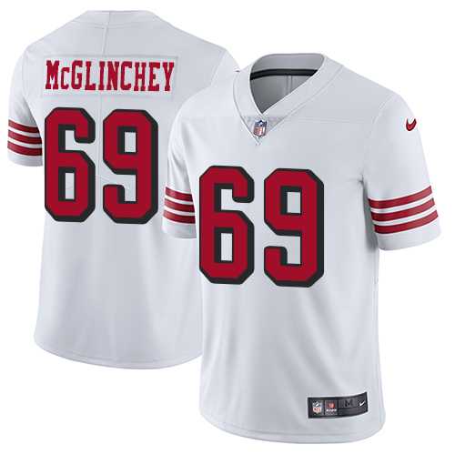 Nike San Francisco 49ers #69 Mike McGlinchey White Rush Men's Stitched NFL Vapor Untouchable Limited Jersey