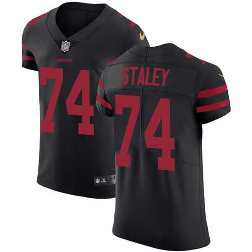 Nike San Francisco 49ers #74 Joe Staley Black Alternate Men's Stitched NFL Vapor Untouchable Elite Jersey