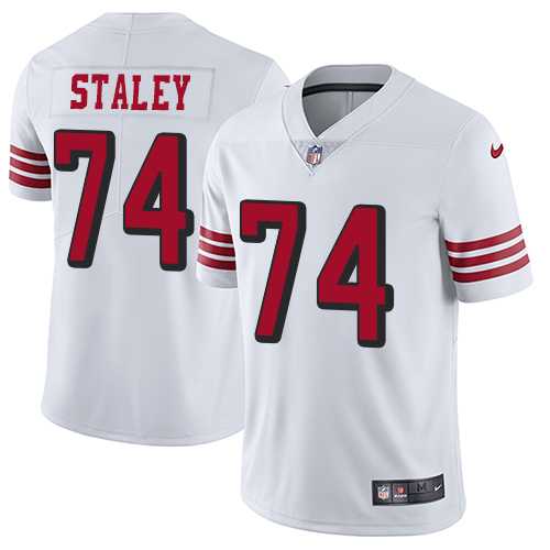 Nike San Francisco 49ers #74 Joe Staley White Rush Men's Stitched NFL Vapor Untouchable Limited Jersey