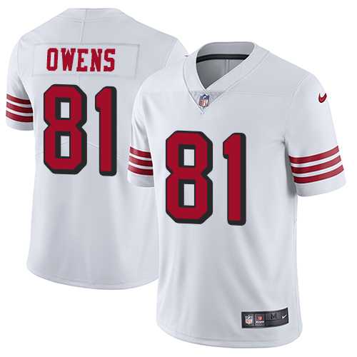 Nike San Francisco 49ers #81 Terrell Owens White Rush Men's Stitched NFL Vapor Untouchable Limited Jersey