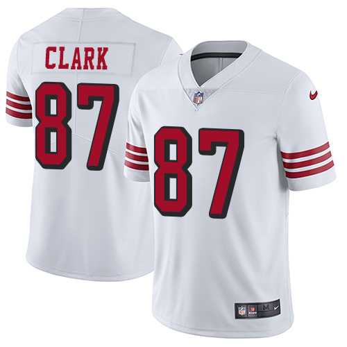 Nike San Francisco 49ers #87 Dwight Clark White Rush Men's Stitched NFL Vapor Untouchable Limited Jersey