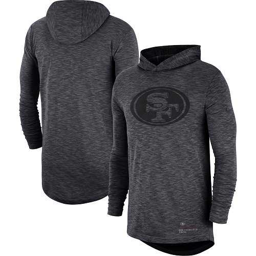 Nike San Francisco 49ers Heathered Charcoal Fan Gear Tonal Slub Hooded Long Sleeve T-Shirt