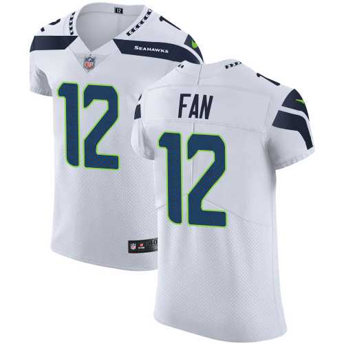 Nike Seattle Seahawks #12 Fan White Men's Stitched NFL Vapor Untouchable Elite Jersey