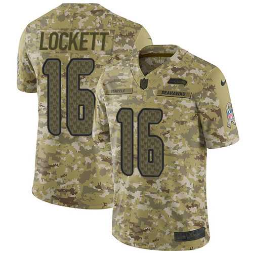 Nike Seattle Seahawks #16 Tyler Lockett Camo Men's Stitched NFL Limited 2018 Salute To Service Jersey