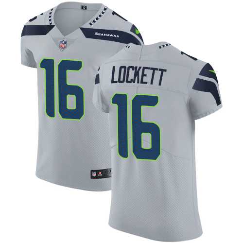 Nike Seattle Seahawks #16 Tyler Lockett Grey Alternate Men's Stitched NFL Vapor Untouchable Elite Jersey