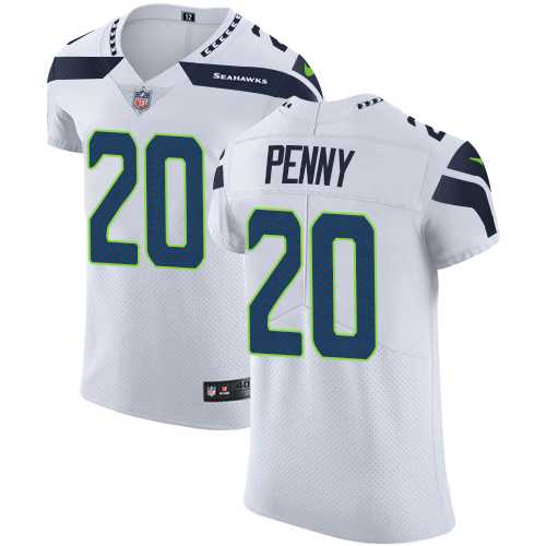 Nike Seattle Seahawks #20 Rashaad Penny White Men's Stitched NFL Vapor Untouchable Elite Jersey