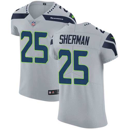 Nike Seattle Seahawks #25 Richard Sherman Grey Alternate Men's Stitched NFL Vapor Untouchable Elite Jersey