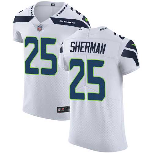 Nike Seattle Seahawks #25 Richard Sherman White Men's Stitched NFL Vapor Untouchable Elite Jersey